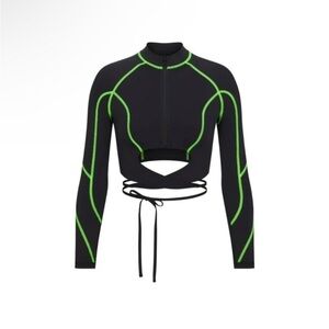 SKIMS Motto Contour Mesh Mock Neck Crop NWT